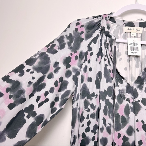Anthropologie Cloth & Stone Leopard Midi/Maxi Dress Purple Modern Animal Print - Picture 8 of 16